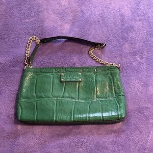 Kate Spade Green Embossed Shoulder Bag